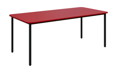 JSBR 190N Jídelní stůl 1900 x 900 mm, deska červená flamengo / podnož černá